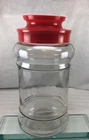 VTG Anchor Hocking Tang Jar Canister W/ Valentines Day Red Lid