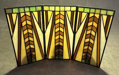 Stained Glass Candle Holder- Tiffany -Frank Lloyd Wright Style - By Party Lite - Picture 6 of 21