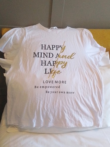 Pep & Co| Ladies White Cotton Logo T-Shirt| Happy Mind Happy Life| Size 18 VGC - Picture 5 of 5