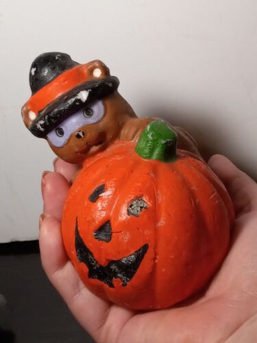 LOTE DE FIGURAS DE COLECCIÓN HALLOWEEN JACK O LINTERNA GATO FANTASMA NEGRO MAPACHE velas X3 - Imagen 2 de 24