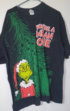 Vintage Dr. Seuss The Grinch 2001 Movie Promo All Over Print 2XL Black T-shirt