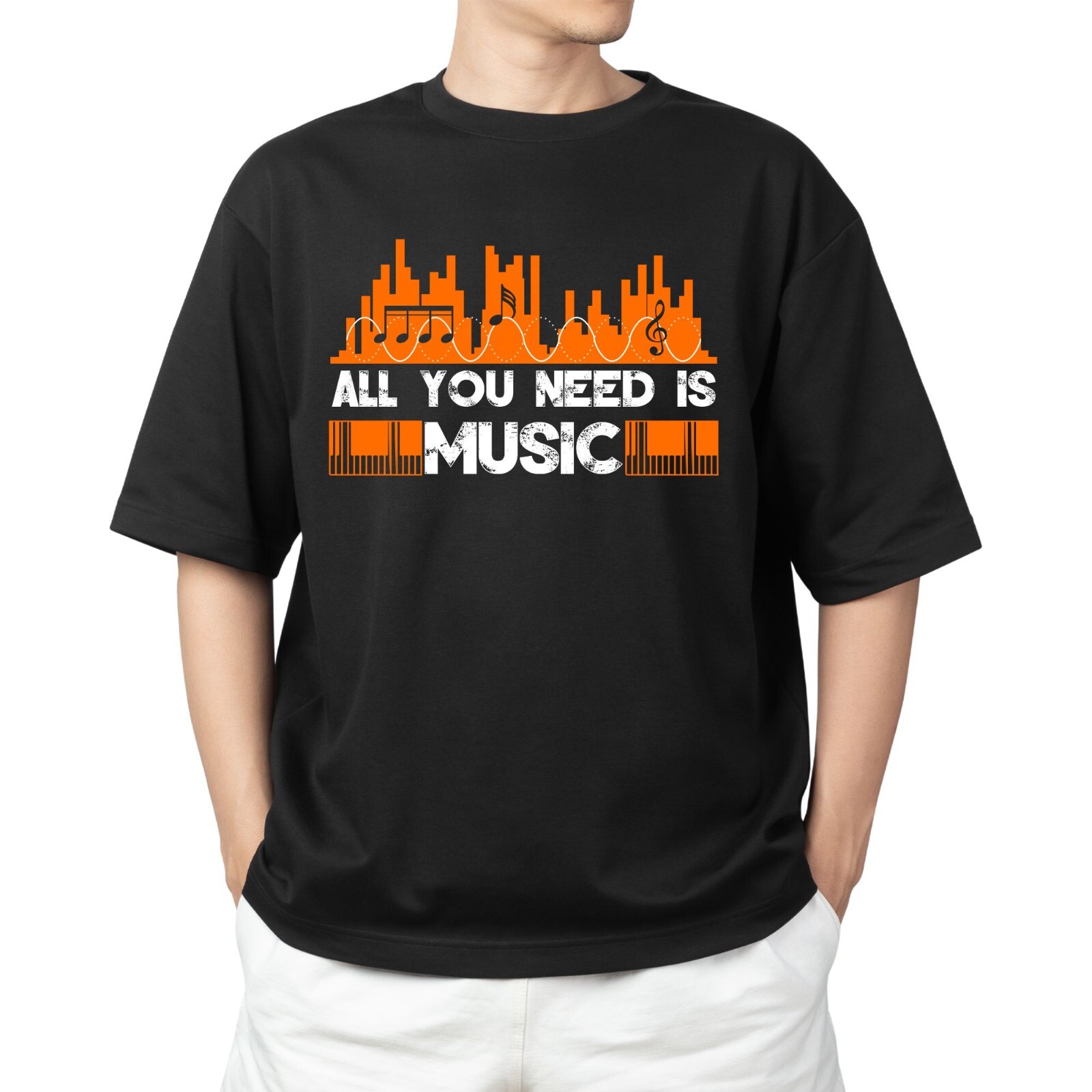 All You Need Is Music T-Shirt Mens Womens Tees Top Men's Women's Tops Tees | Music Lover Tee For DJs, Musicians & Fans_viptrois.com