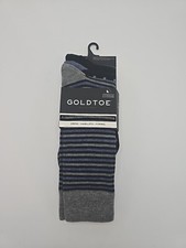 GoldToe Edition 3 Pack QuaFX Formal Knit Pattern Crew Dress Socks Mens 6-12.5