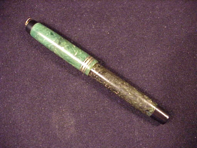 PARKER LADY DUOFOLD RING PEN, 3 RING, JADE GREEN, WIDER CENTER