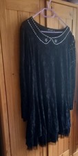 Beautiful black lace dress, Knee length,with beaded detail around neck.XXL