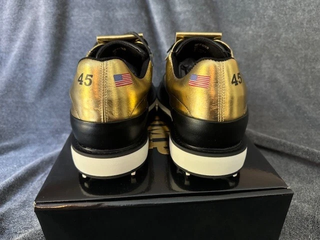 ✅ Donald Trump Gold Golf Shoes Size 11 #635/1000 Limited edition In Hand✅ - Изображение 4 из 4