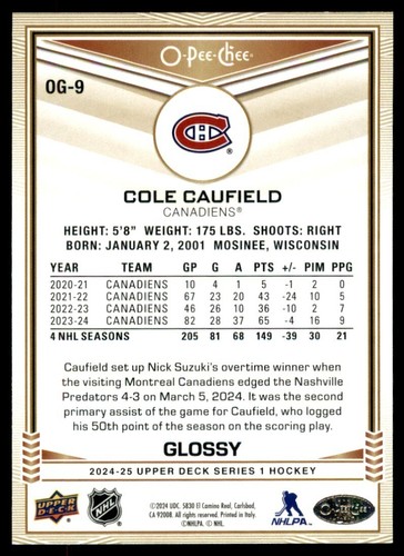 2024-25 UD UPPER DECK SERIES 1 & 2 HOCKEY O-PEE-CHEE GLOSSY CARDS *U-Pick List* - Picture 16 of 110