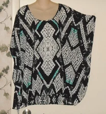 PURE ENERGY Tunic Top Blouse Poncho Kimono Cover Up 2X 2XL