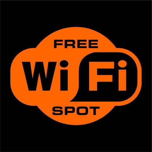 FREE WiFi Spot Decal Sticker Store Front Window / Choose Size And Color - Picture 5 of 15