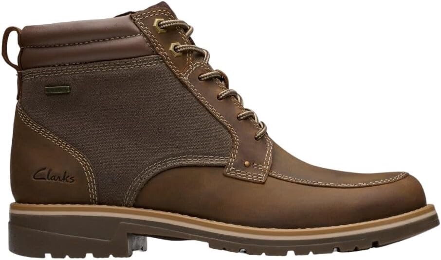 Men Clarks Morwell Zip Up Casual Ankle Leather Boots Size 13 M Brown Tan  79448