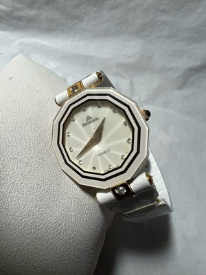 ROMANSON,R9005L, Ceramic design Bezel, water resistant,18k Gold Plated, White/Le