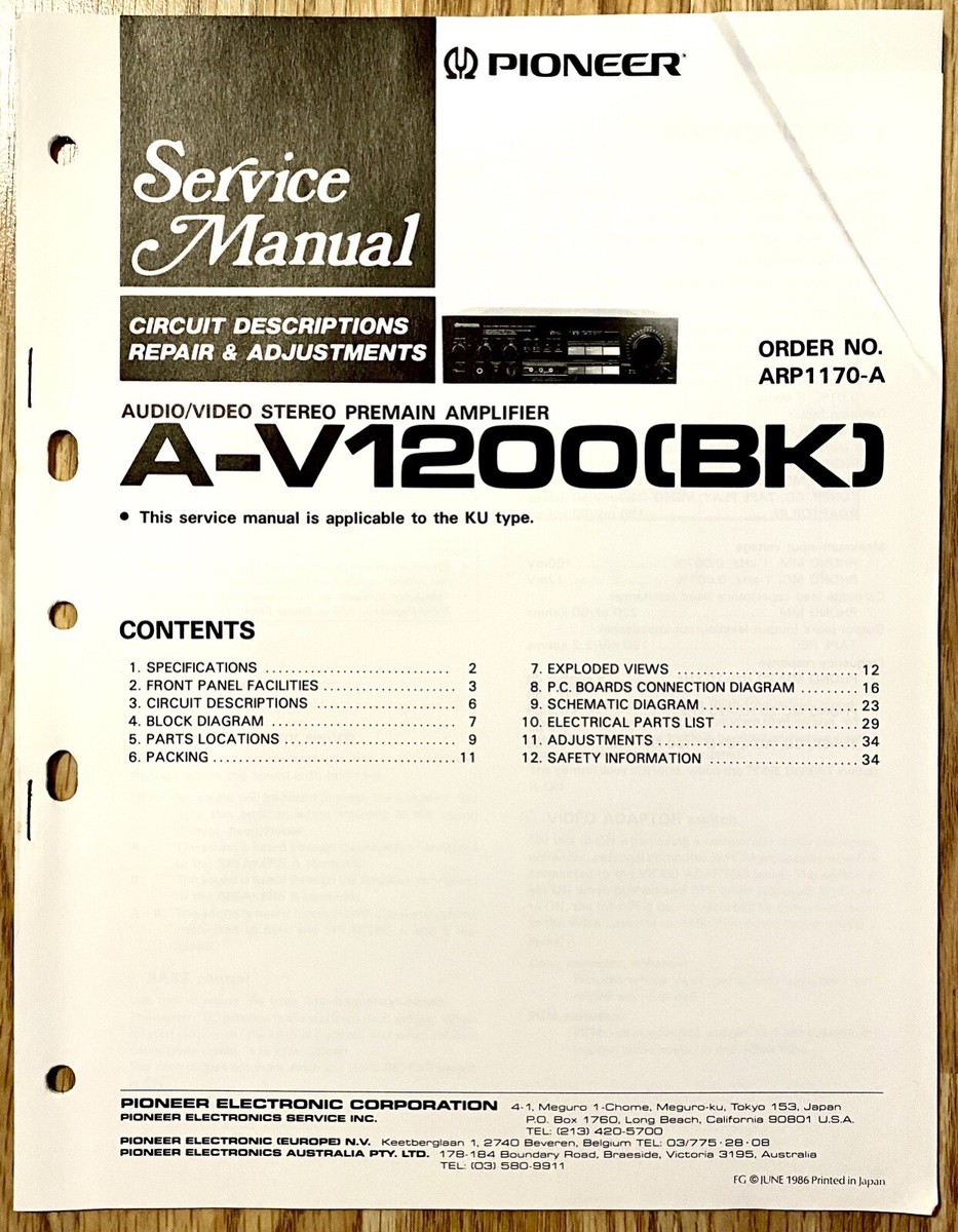 Pioneer A-V1200 BK: Audio Video (AV) Stereo PreMain Amplifier