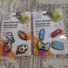 8 Piece Sports And Gamer Theme Silicone Shoe Charms Compatible for Croc Crocs