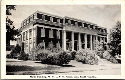Greensboro College MUSIC BUILDING N C C W North Carolina Postcard