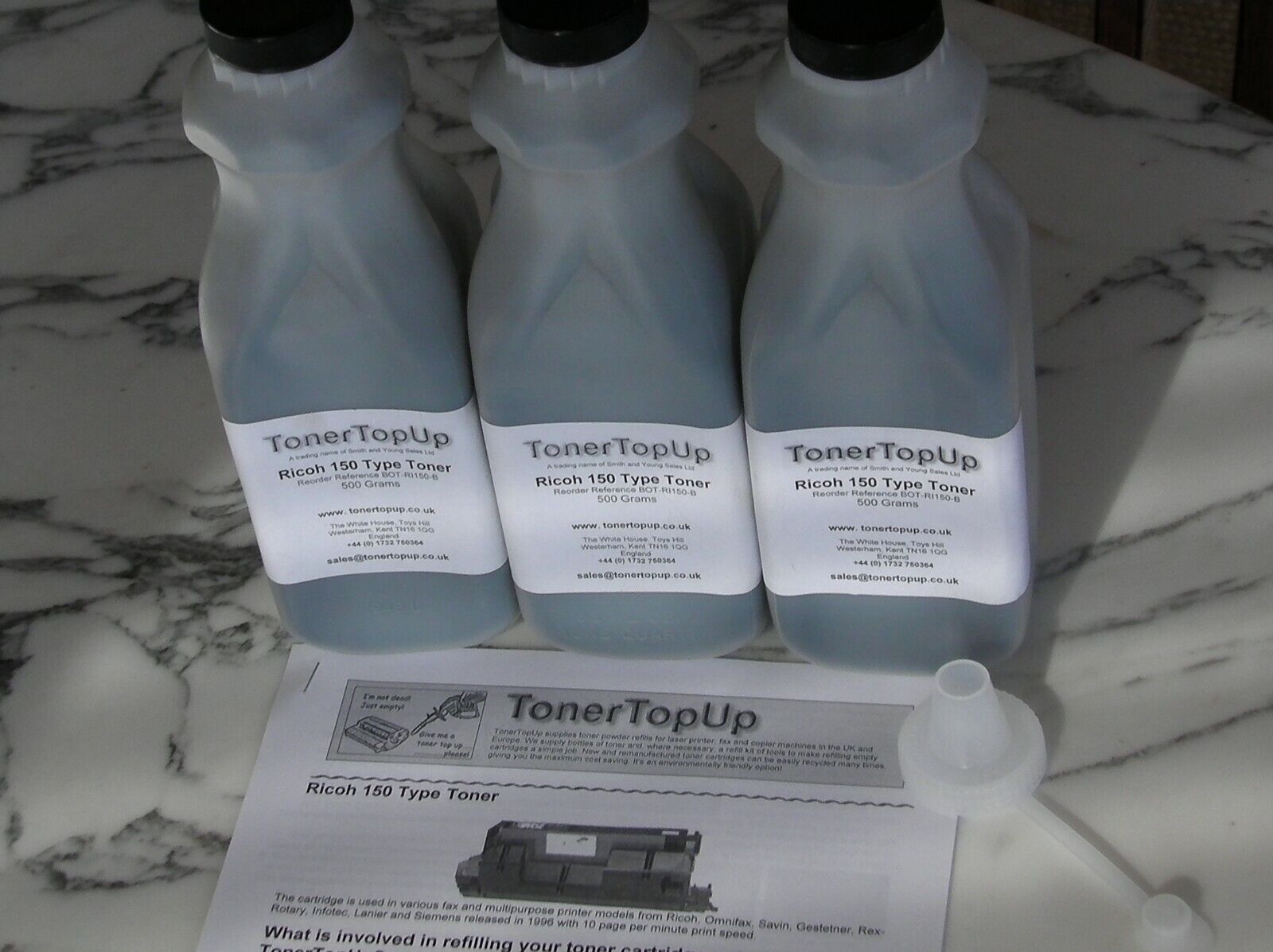 Three Bottles Toner Refill Ricoh Aficio 150 180 185 2400L Type 185 339479 339481 Krajowe super tanie