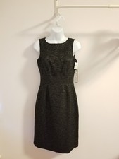 NWT Womens Tahari Sheath Dress Black/Gold Size 2