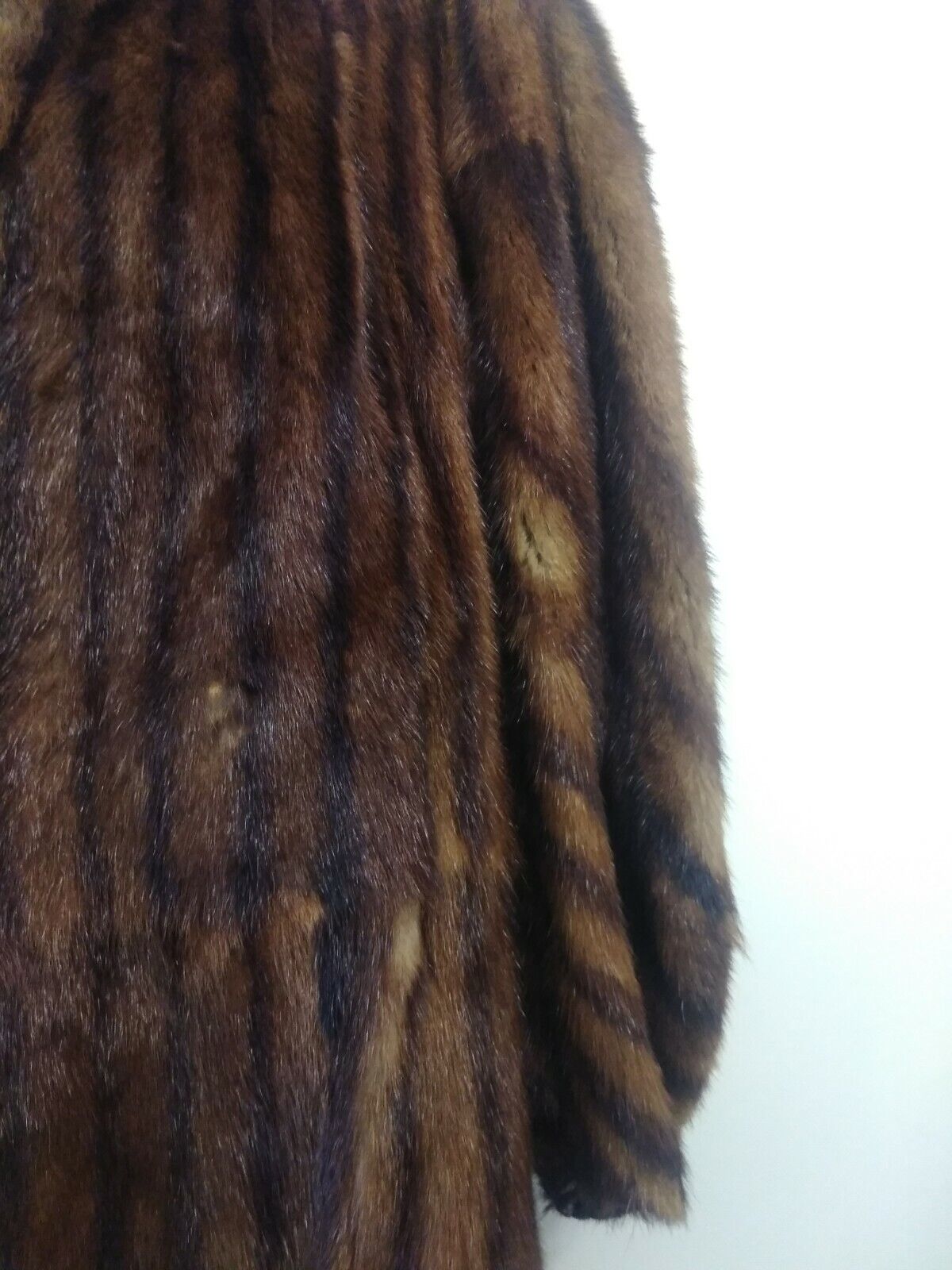 Vintage Mink Coat Long Jacket Brown Fur Pelted Be… - image 4