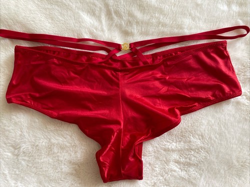 Victoria's Secret Panties Cheeky Panty Strappy Cut Out Red So Obsessed Small S - Picture 6 of 8