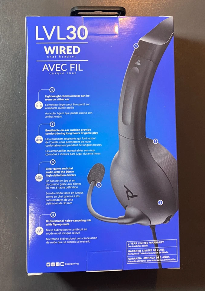 Official PS4 Wired Chat Headset LVL30 [ Black Edition ] NEW - Image 2 of 4