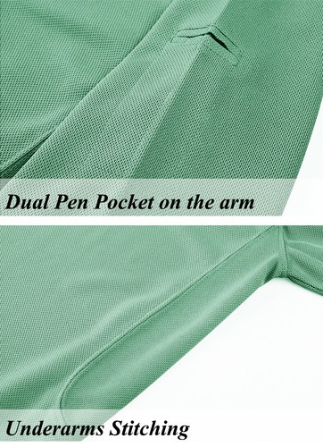 Camisas polo ateléticas de manga larga y corta para hombre de secado rápido equipo activo informal Top - Imagen 113 de 162