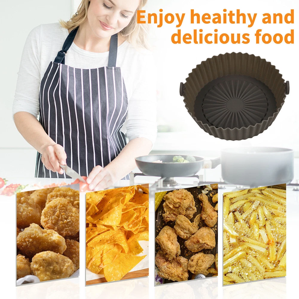 Air Fryer Pot Air Fryer Basket Linings Non-Stick Safe Silicone Oven Baking Tray Air Fryer Pot Air Fryer Basket Linings Non-Stick Safe Silicone Oven Baking Tray