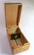 Restored & Refinished Vintage 1969 Merchant Solid Tiger Oak Card File Box