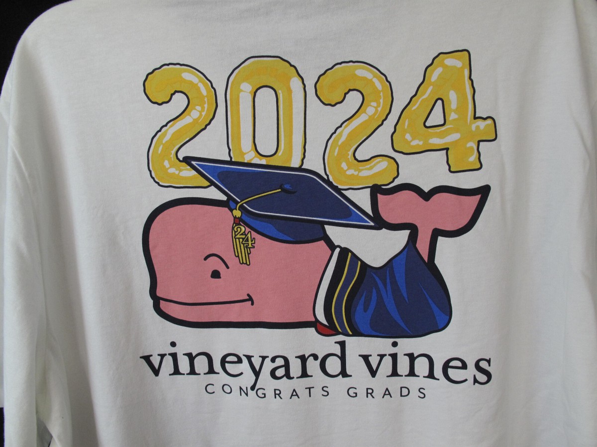 Vineyard Vines Graduation Whale Short Sleeve Pocket Tee2024 White NWT Size  XXL