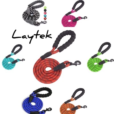 LAYTEK Dog Leash Nylon with Comfortable Padded Handle for All Dog Sizes 5FT-1/2''