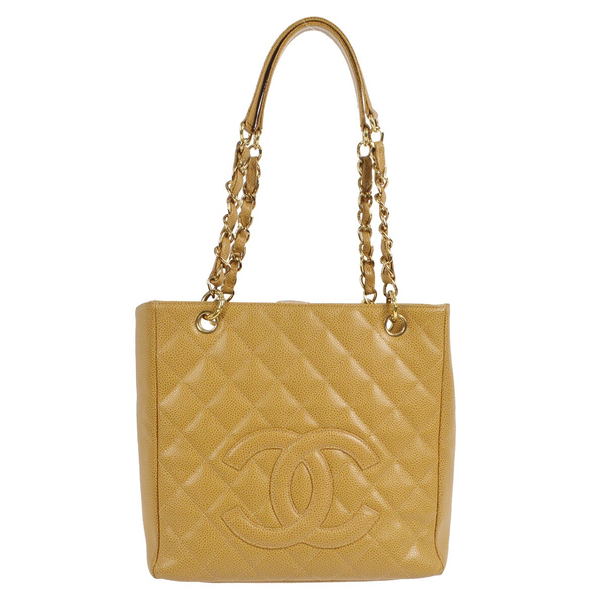 シャネル PSTチェーントートバッグ Chanel Beige Calfskin Petite Shopping Tote PST Chain Handbag 69293