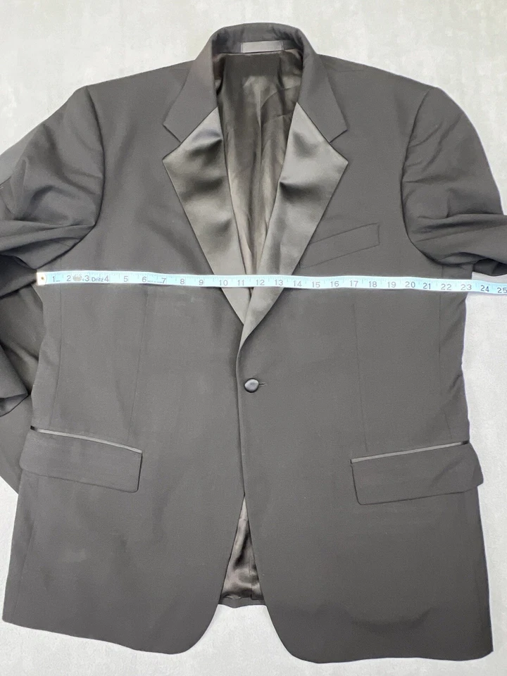 Chaqueta de esmoquin de lana negra Tallia Uomo para hombre con pantalones boda novio eventos elegantes Foto 3 de 4