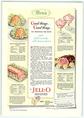 1929 JELL-O Spring Recipes Ephemera Art Kitchen Décor 20's Vintage Print Ad