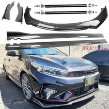 For Kia Forte Koup Carbon Fiber Front Bumper Lip Spoiler 86.6 Side Skirt Kit