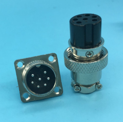 2PCS HQ 7 Contacts GX16 7-Pin Aviation Plug Connector - M16 - Panel Mount Flange