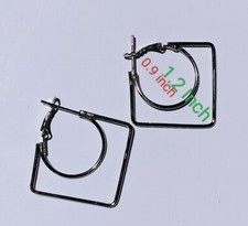 Chic Lightweight Circle Square Hoop Earrings for Girls/Women Stylish