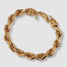 Bracciale uomo Emanuele Bicocchi in argento sterling placcato oro 24k $595 misura XXL