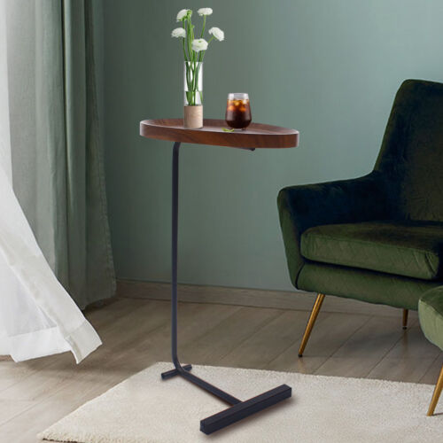 Small Side Table Narrow C Shaped End Table for Sofa Couch and Bed Bedroom