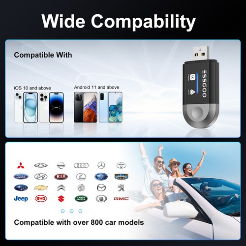 USB Wireless Car Play Adapter For iPhone Apple Android Carplay Dongle Play US - Picture 17 of 21