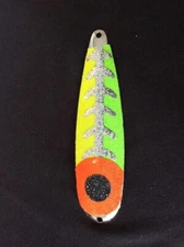 High Percentage Salmon Trolling Spoon With Hyper Vis Tape Not Paint 3 3/4”.