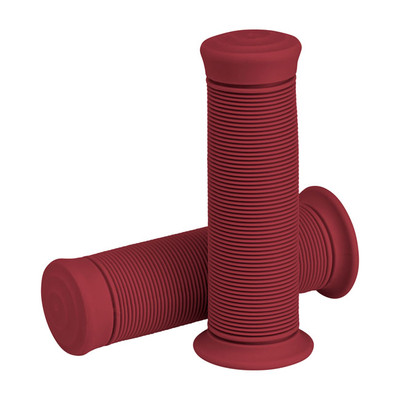 Biltwell Kung Fu Griffe für 22mm (7/8 Zoll) Motorrad Lenker - oxblood red
