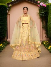 Semi-Stitched Lehenga Embroidery  Zari Thread Work by Shreekama