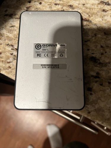 G-Technology G-Drive Slim 500GB USB HDD ~ Compact & Stylish ~ Silver - USB 3.0 - Picture 1 of 4