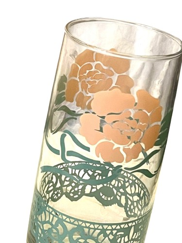 MCM Anchor Hocking Floral Iced Tea Glasses Set of Two 1970s - Picture 8 of 11