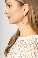 Do Everything in Love 14K Gold/White Gold Metal Post Hoop Earrings 5cm