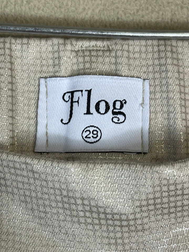 Pantalones Bevy Flog para mujer 29 plateados acampanados pierna tiro medio elásticos ajuste regular Foto 4 de 4