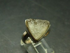 Libyan Desert Glass Tektite Silver Ring from Libya - Size 6 - 6.47 Grams