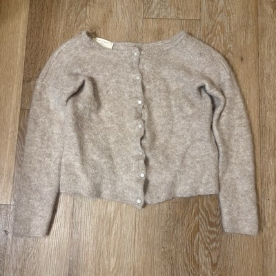 Sézane Gaspard Cardigan Beige Mohair Alpaca Size M Button Back Sweater
