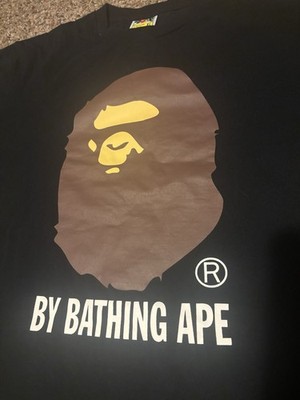 A Bathing Ape Bape Big Ape Head Logo T Shirt Black Mens Size XL