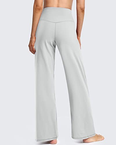 Wide Leg Pants Woman Yoga Pants with Pockets Stretch Loose Small Light Grey - Picture 5 of 5