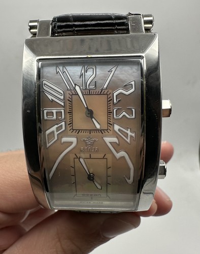 Bonja Swiss Made Ocean Dual Time MOP Leather Watch Limited Edition 316L