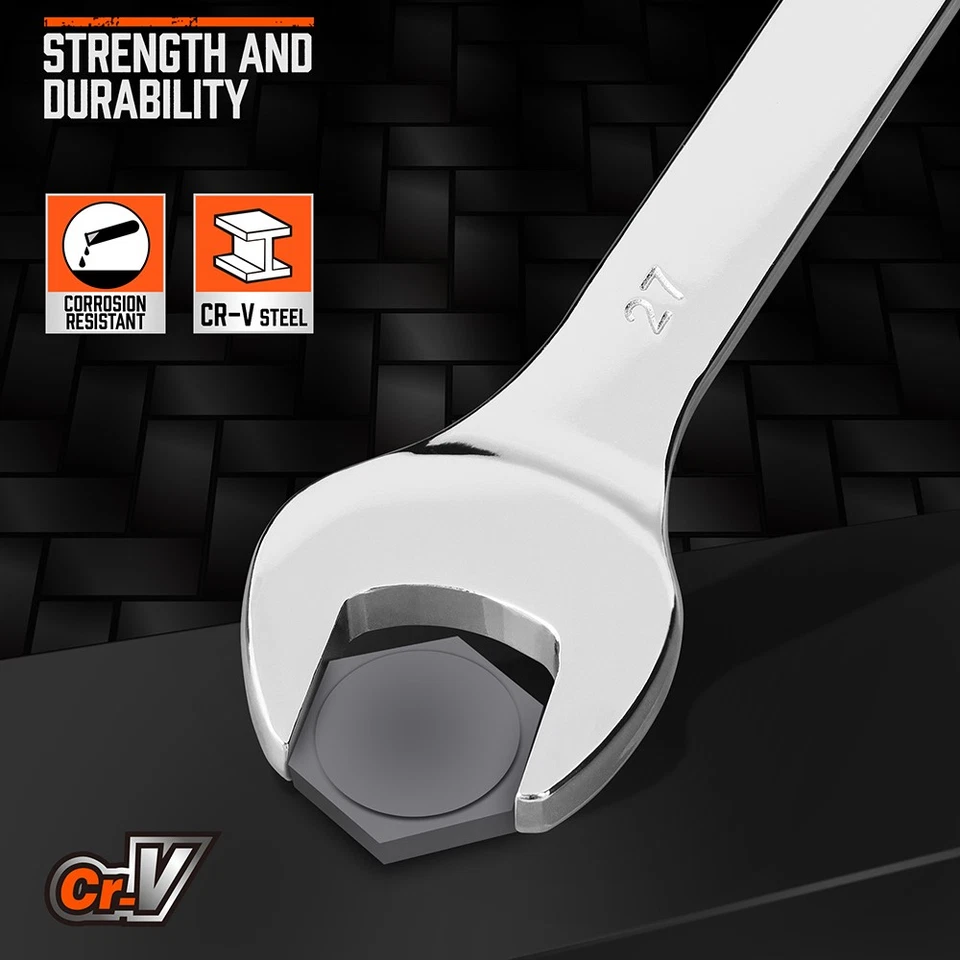 6PC Large Wrench Set with Rolling Pouch 23, 24, 26, 27, 30, 32mm 12 Point 15° - Image 4 of 4